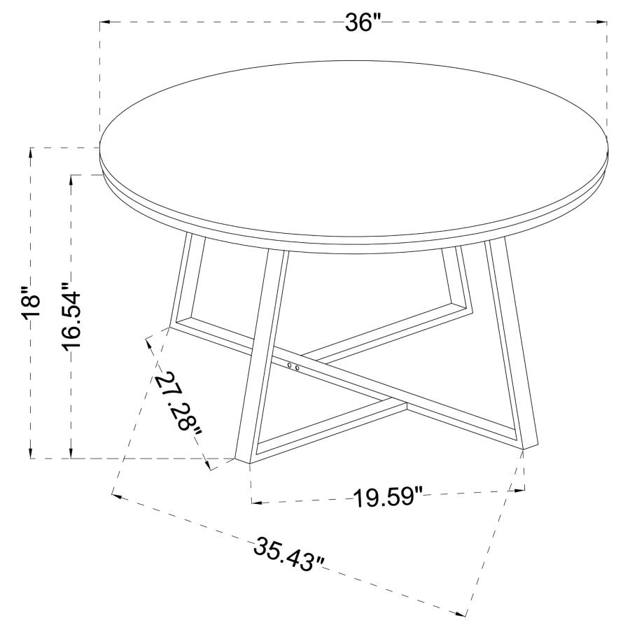 (image for) Hugo Round Faux Marble Coffee Table White and Matte Black