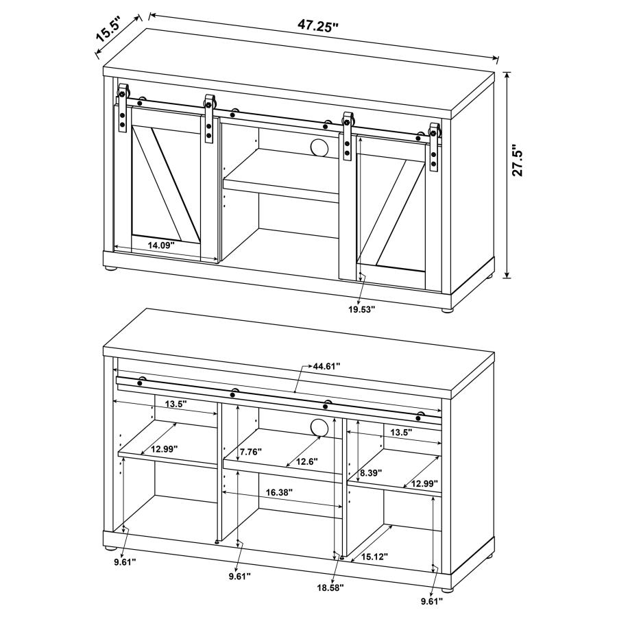 (image for) Brockton 2-door Engineered Wood 48" TV Stand Grey Driftwood