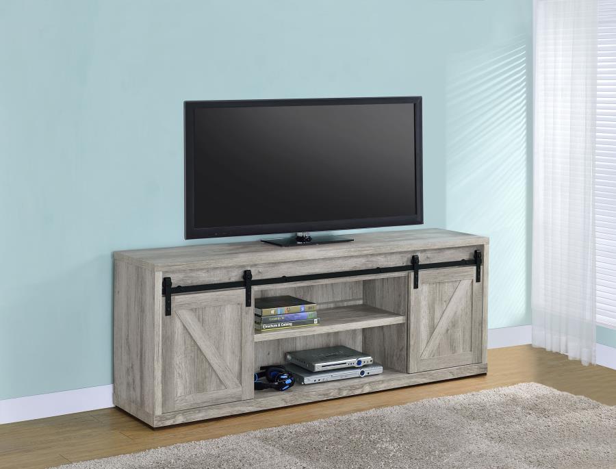 (image for) Brockton 2-door Engineered Wood 71" TV Stand Grey Driftwood