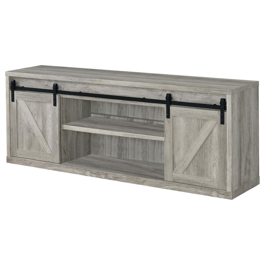 (image for) Brockton 2-door Engineered Wood 71" TV Stand Grey Driftwood