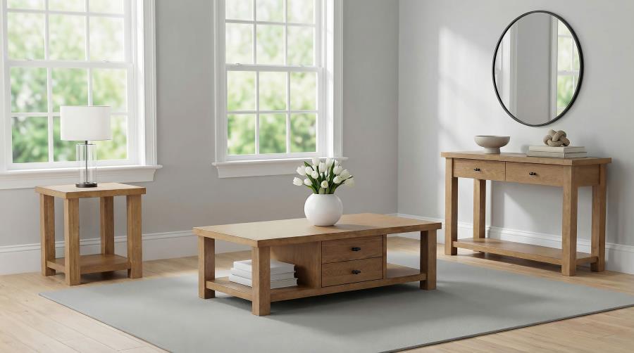 Modal Additional Images for Beasley 2-Drawer Wood Console Table Golden Oak