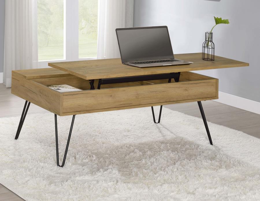 (image for) Fanning Engineered Wood Lift Top Coffee Table Golden Oak