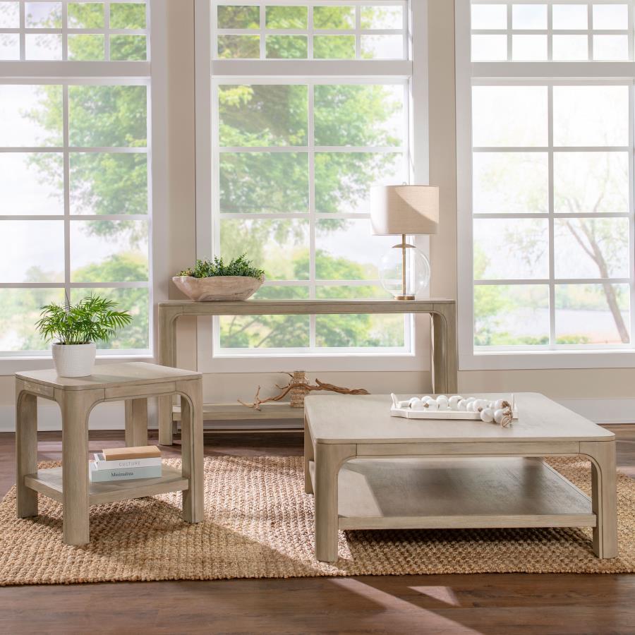 Modal Additional Images for Solano Square Wood Side End Table with Shelf Weathered Mango