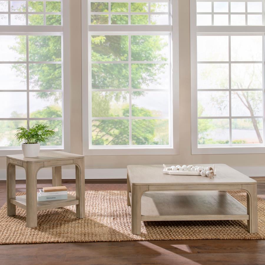 (image for) Solano 2-piece Square Coffee Table Set Weathered Mango
