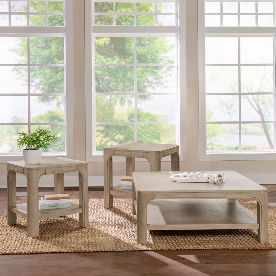 (image for) Solano 3-piece Square Coffee Table Set Weathered Mango