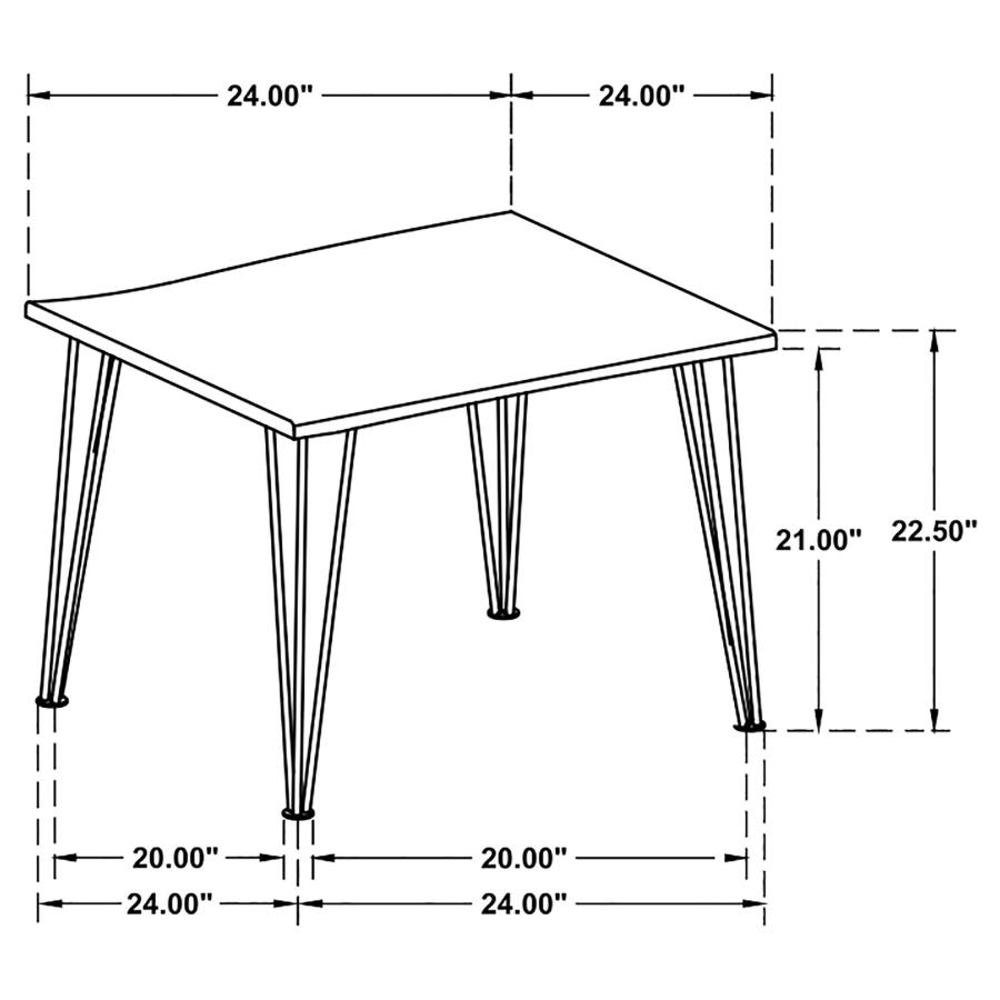 Zander Square Wood Top Coffee Table Natural Brown
