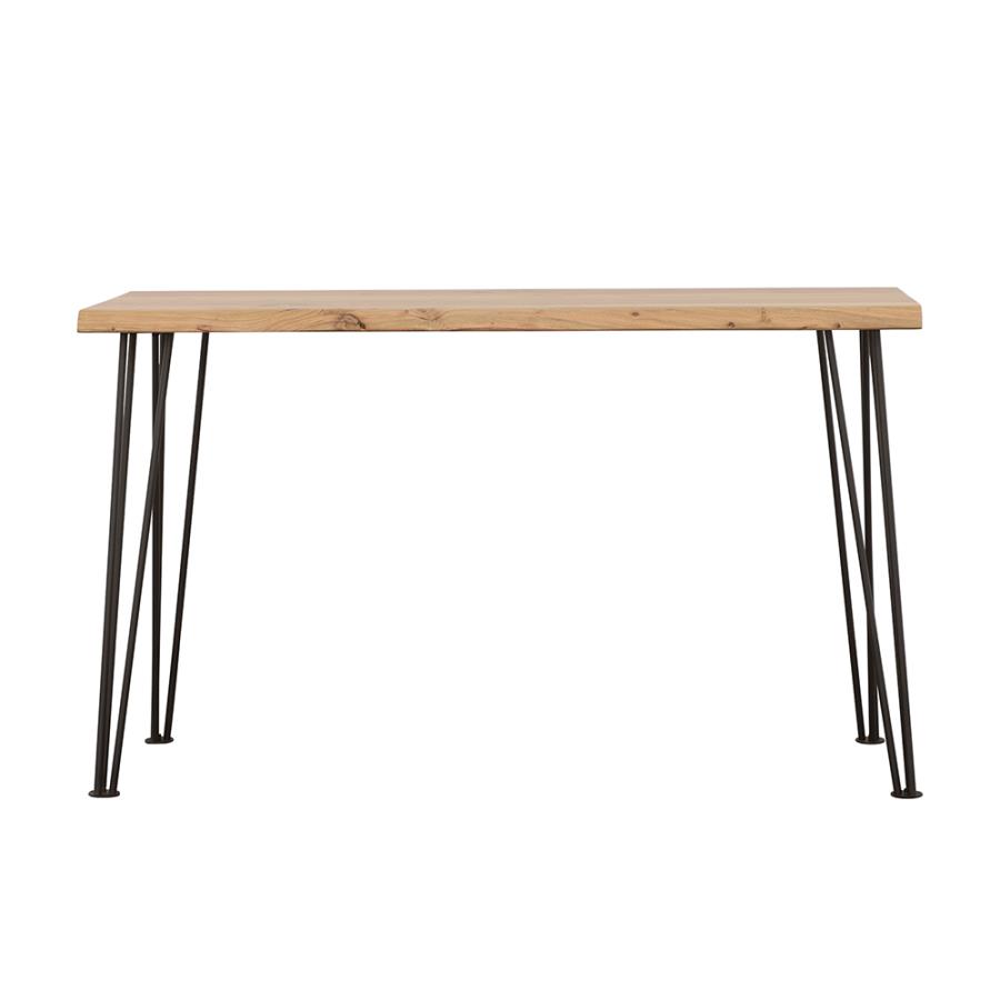 (image for) Zander Solid Wood Top Console Table Natural and Matte Black