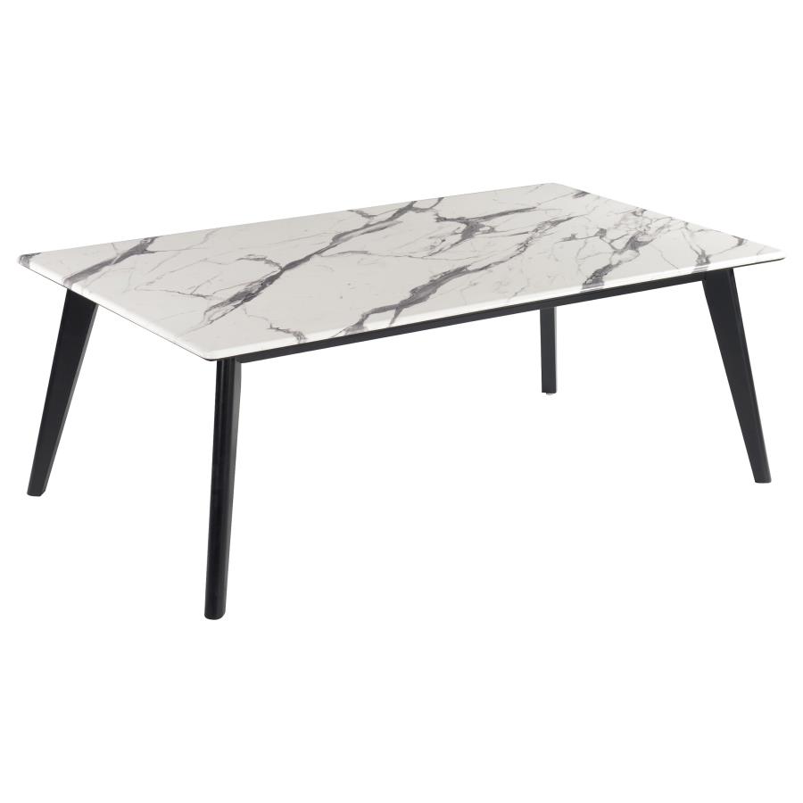 (image for) Bayhill Rectangle Faux Marble Top Coffee Table Black and White