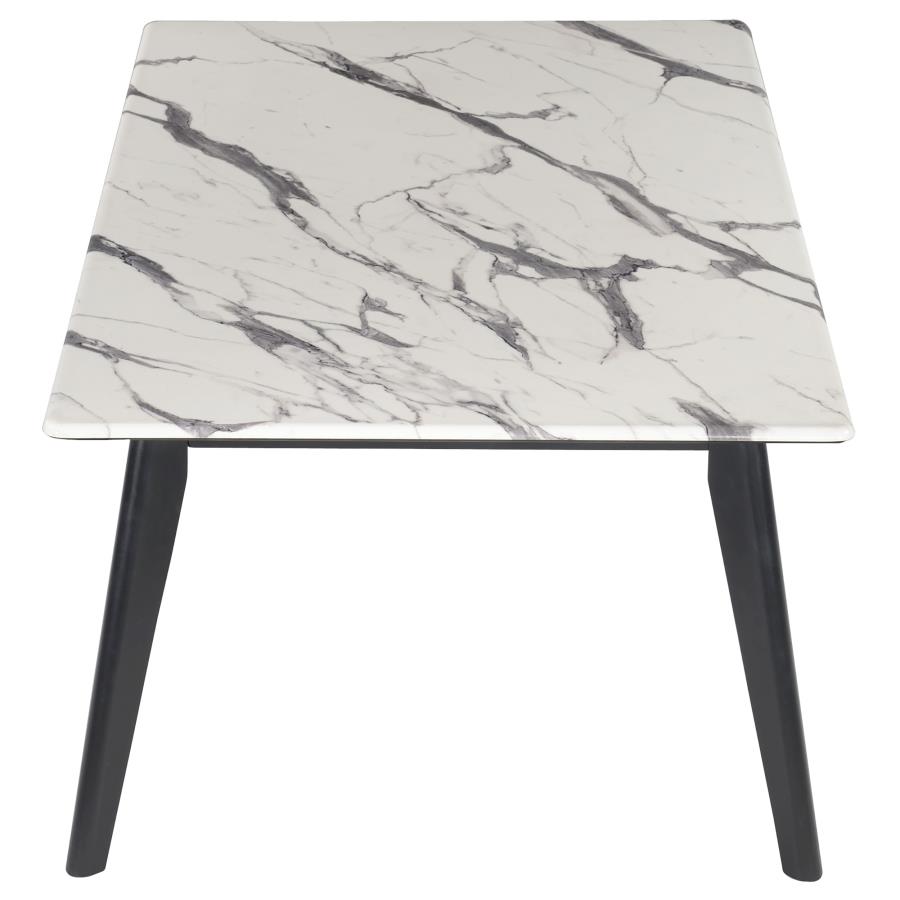 (image for) Bayhill Rectangle Faux Marble Top Coffee Table Black and White