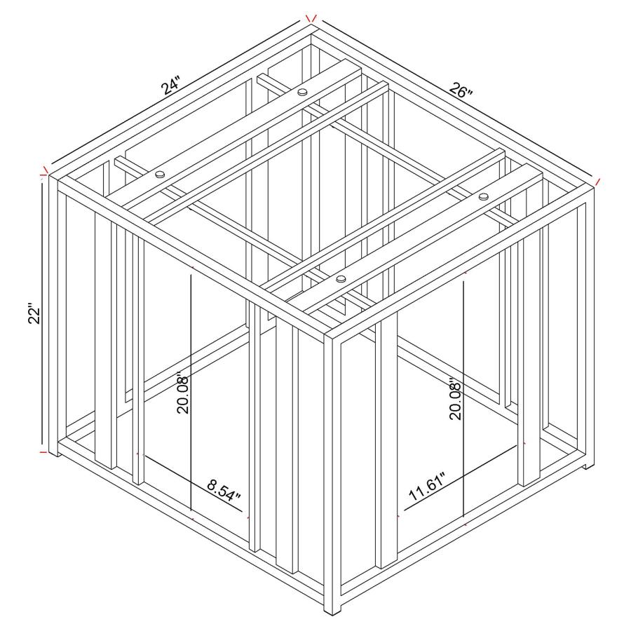 (image for) Adri Rectangular Glass Top Side End Table Matte Brass