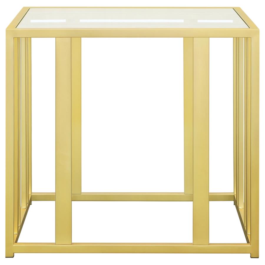Adri 2-piece Coffee and End Table Set Matte Brass