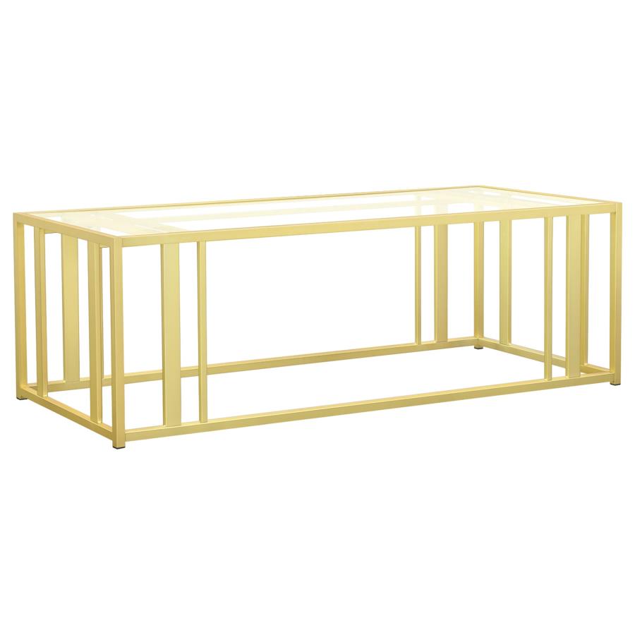 Adri 2-piece Coffee and End Table Set Matte Brass