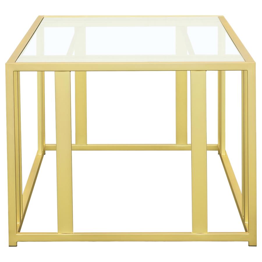 Adri 2-piece Coffee and End Table Set Matte Brass