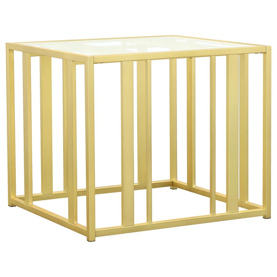 Adri 3-piece Coffee and End Table Set Matte Brass