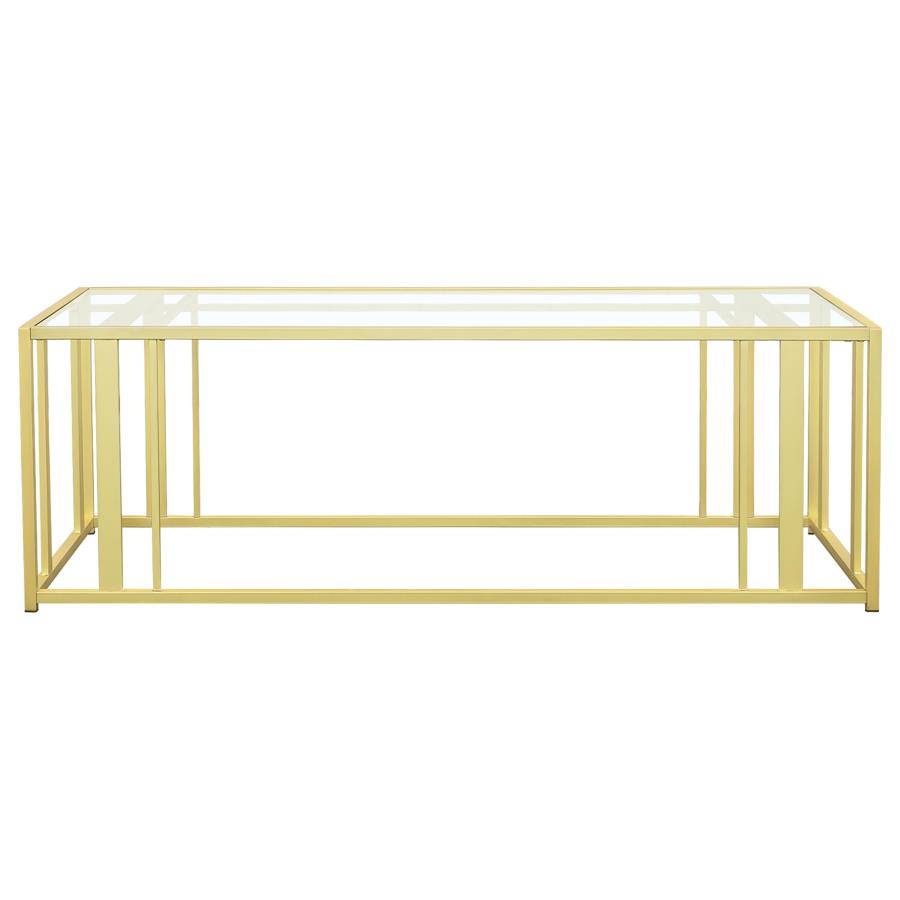 Adri 3-piece Coffee and End Table Set Matte Brass