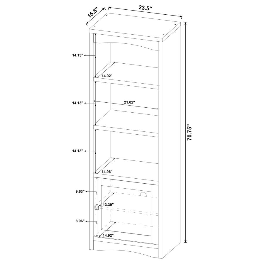 (image for) Laughlin 3-shelf Engineered Wood Media Tower White