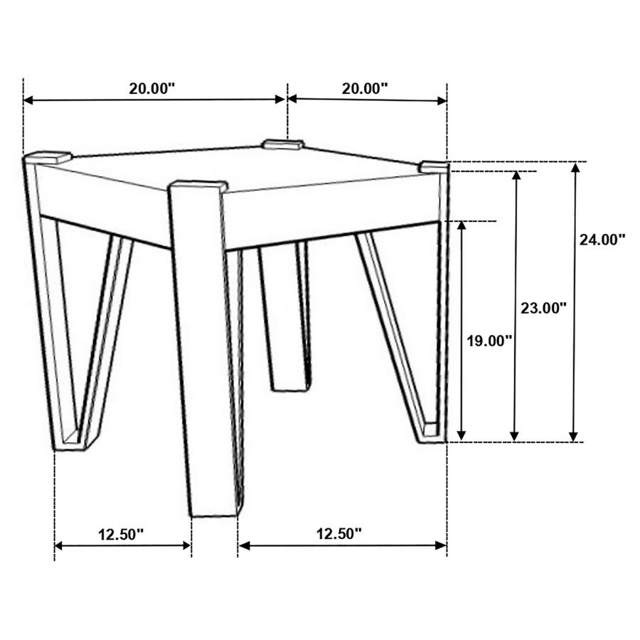 (image for) Winston Square Wood Top Side End Table Natural