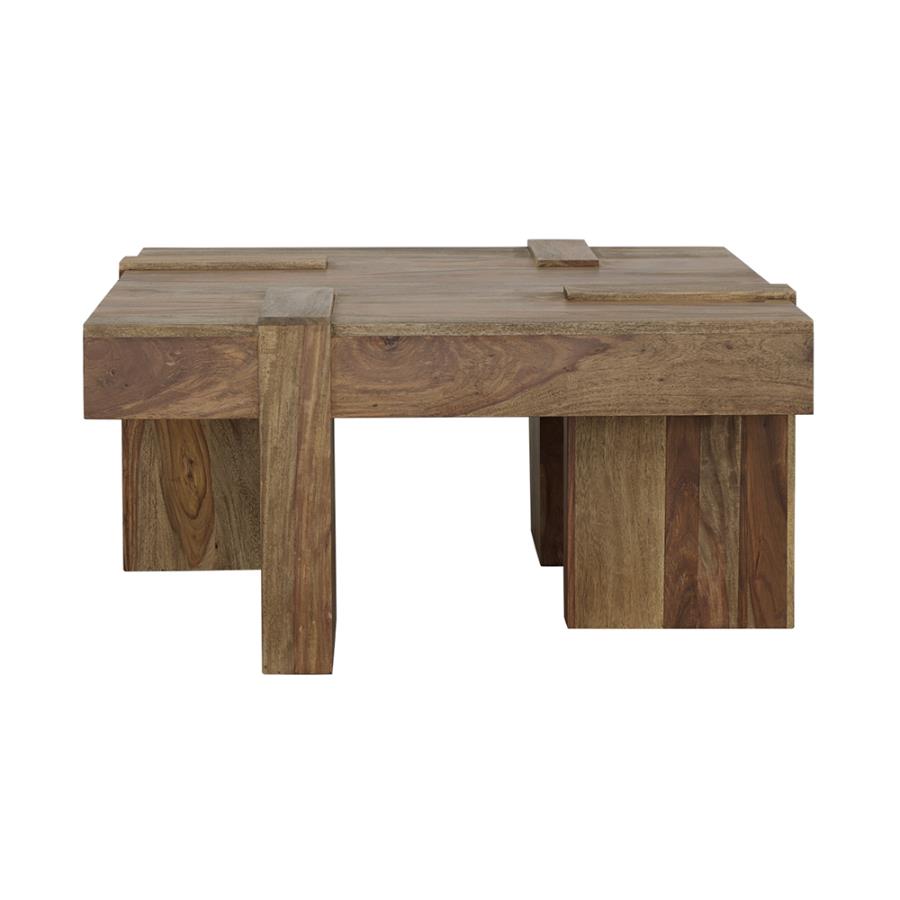 (image for) Samira Square Solid Wood Coffee Table Natural Sheesham