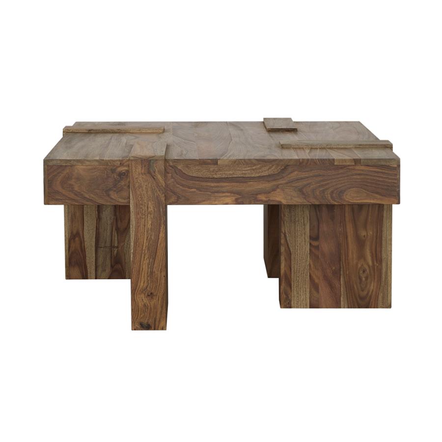 (image for) Samira Square Solid Wood Coffee Table Natural Sheesham