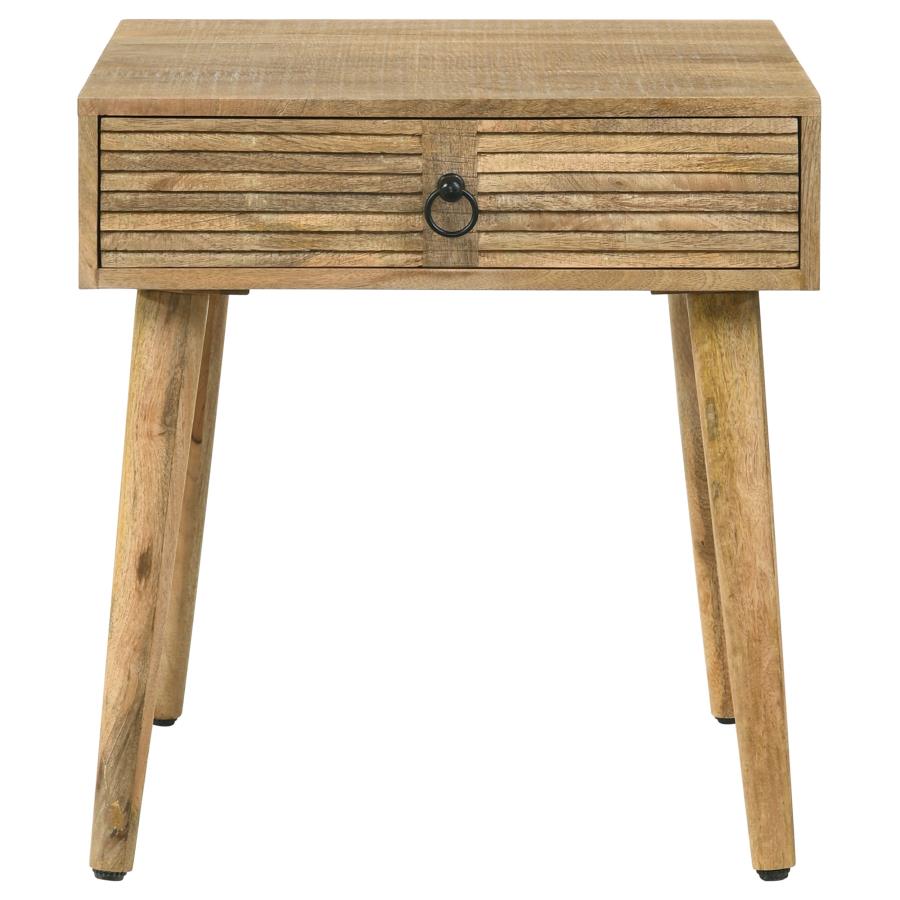 (image for) Zabel 1-drawer Square Mango Wood Side End Table Natural