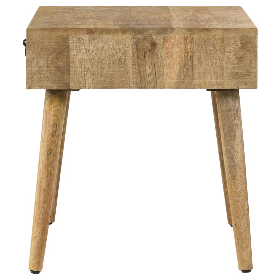 (image for) Zabel 1-drawer Square Mango Wood Side End Table Natural