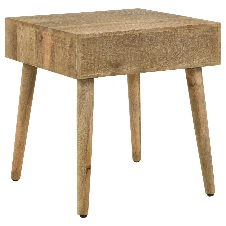 (image for) Zabel 1-drawer Square Mango Wood Side End Table Natural