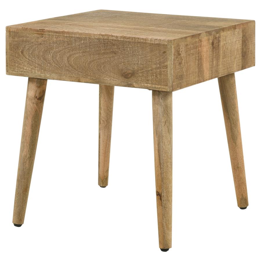 (image for) Zabel 1-drawer Square Mango Wood Side End Table Natural