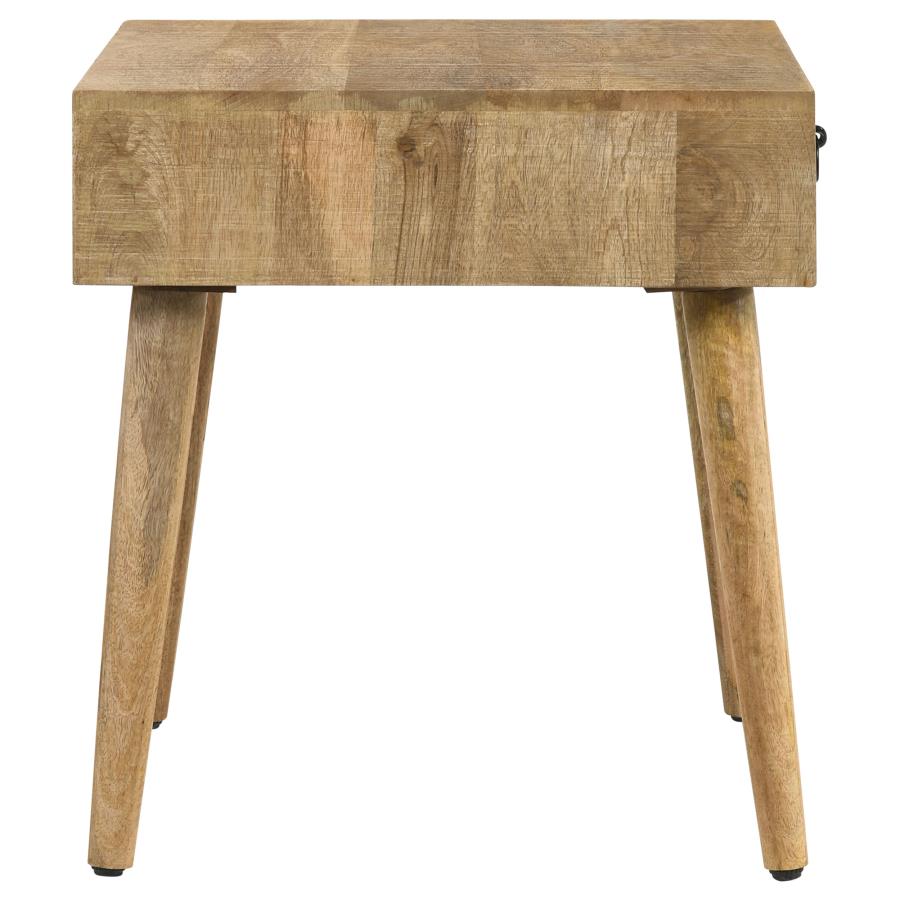 (image for) Zabel 1-drawer Square Mango Wood Side End Table Natural