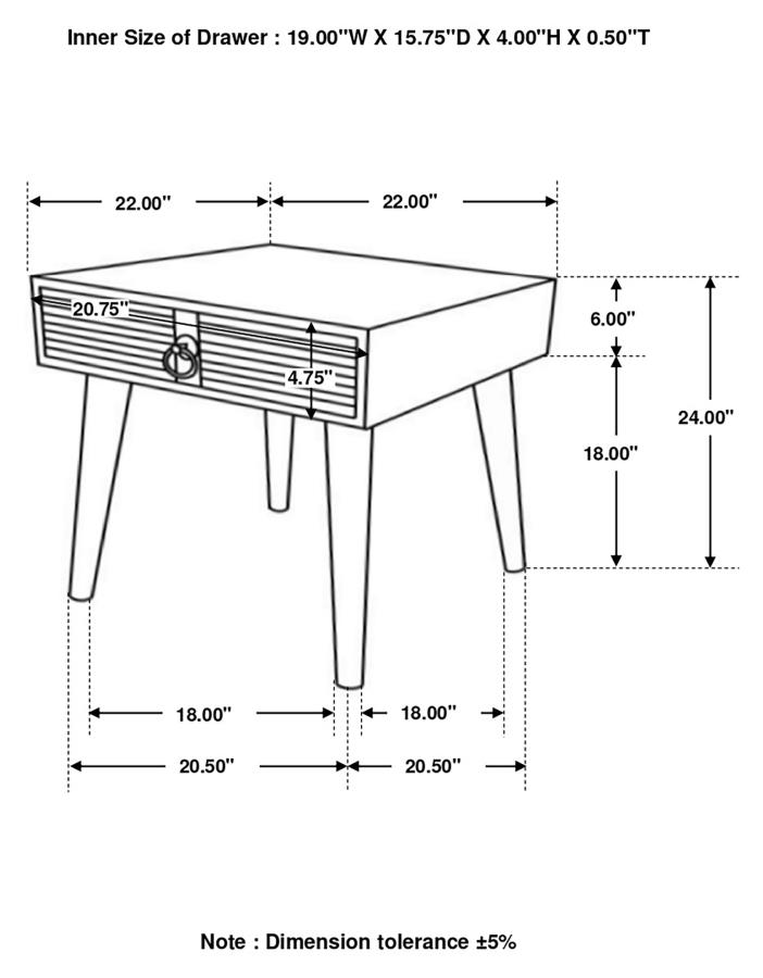 (image for) Zabel 1-drawer Square Mango Wood Side End Table Natural