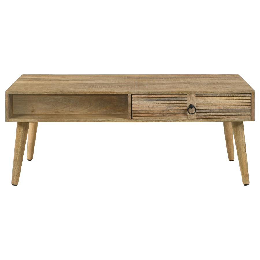 (image for) Zabel 1-drawer Rectangular Mango Wood Coffee Table Natural