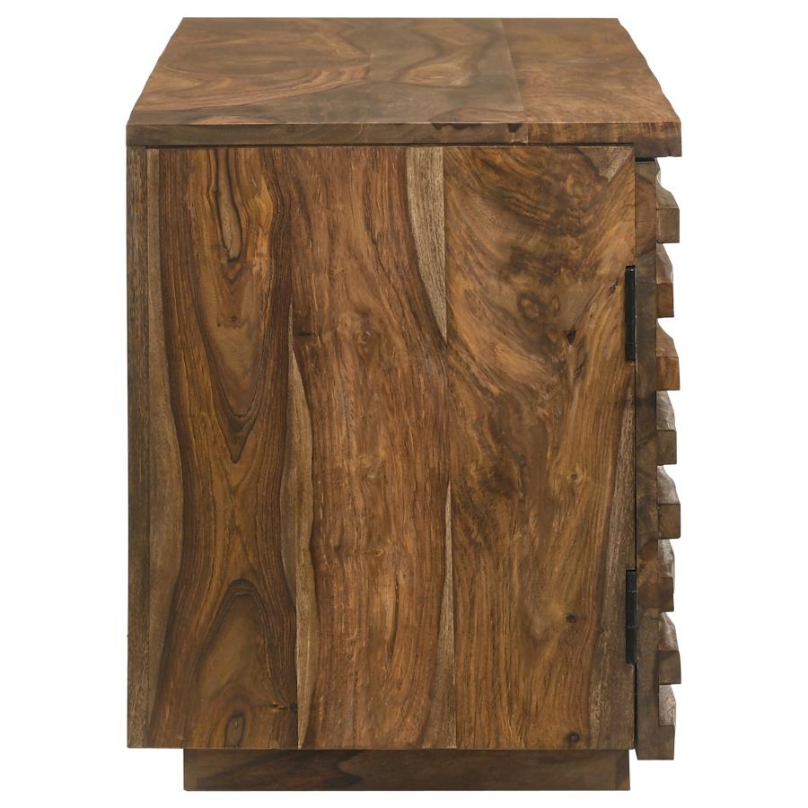 (image for) Julia 2-door Solid Sheesham Wood 58" TV Stand Natural