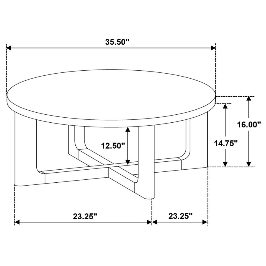 Modal Additional Images for Kessler 3-piece Round Sculptural Wood Coffee Table Set Brown