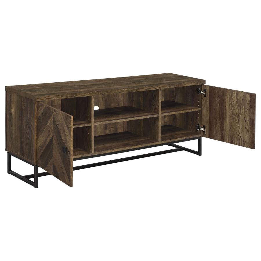 (image for) Myles 2-door Engineered Wood 60" TV Stand Rustic Oak