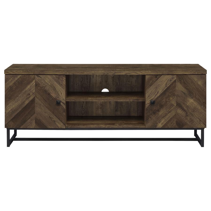 (image for) Myles 2-door Engineered Wood 60" TV Stand Rustic Oak