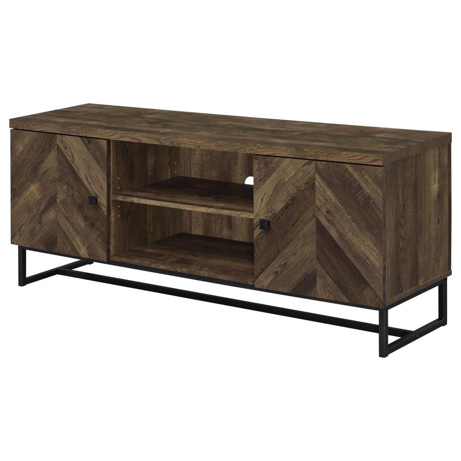 (image for) Myles 2-door Engineered Wood 60" TV Stand Rustic Oak