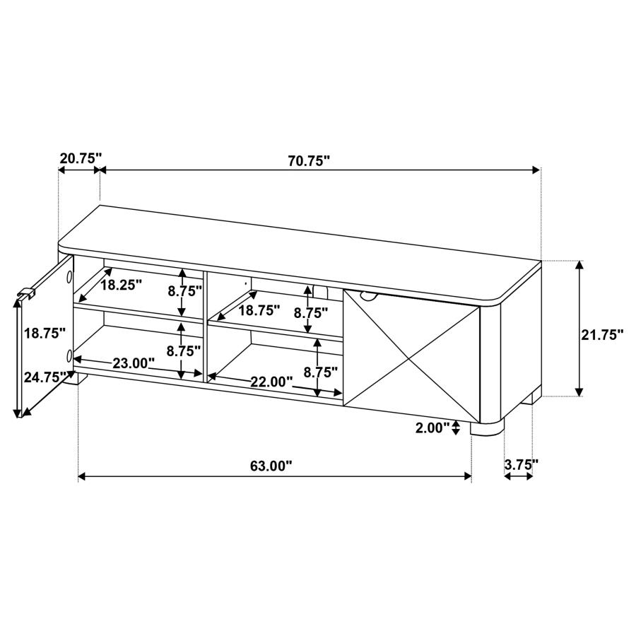 Modal Additional Images for Marcelo 71-inch TV Stand Media Console Light Elm