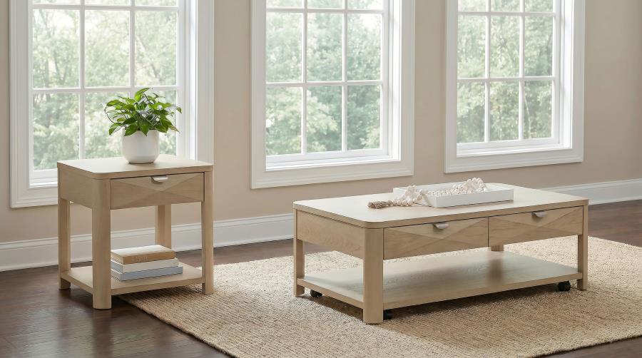 (image for) Marcelo 2-piece Coffee Table Set with Storage Light Elm