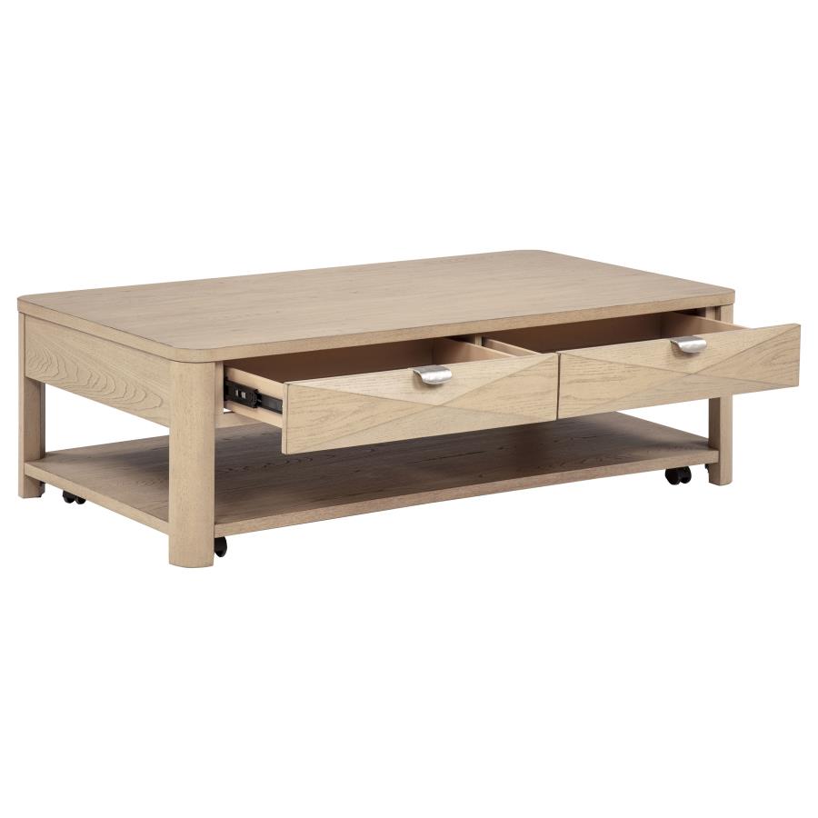 Marcelo 2-piece Coffee Table Set with Storage Light Elm