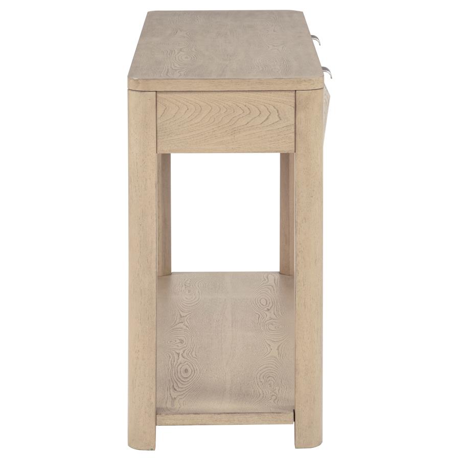 Marcelo Sofa Console Table with 2 Drawers and Shelf Light Elm