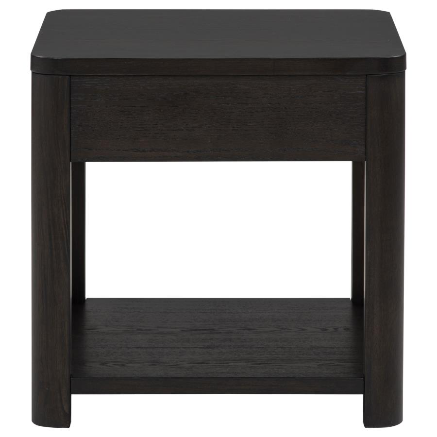 Marcelo Wood End Table with Drawer and Shelf Coffee