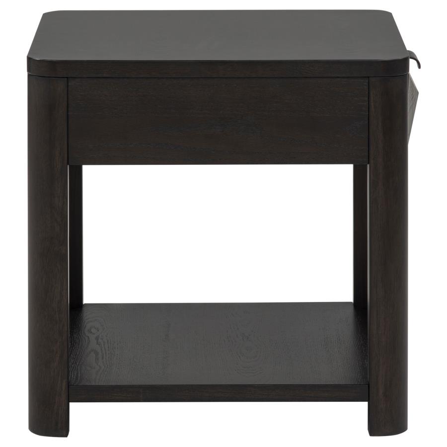 Marcelo Wood End Table with Drawer and Shelf Coffee