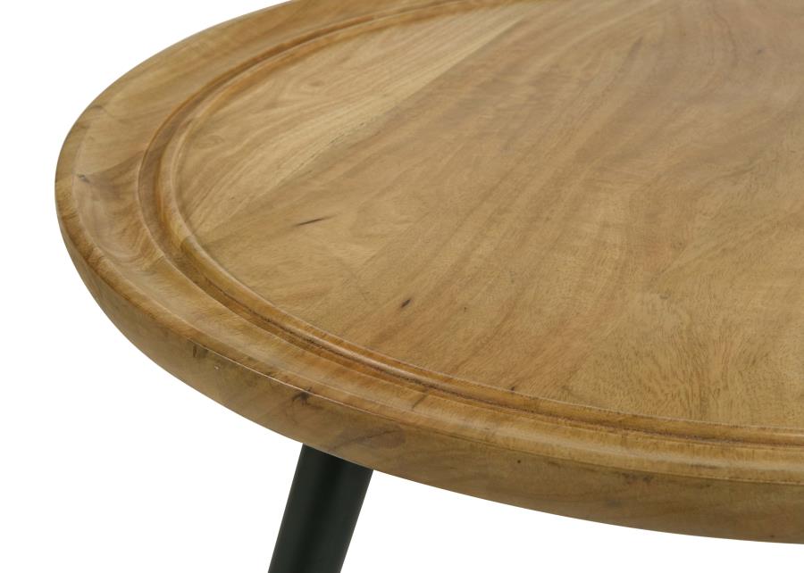 (image for) Zoe Round Mango Wood Coffee Table Natural and Black