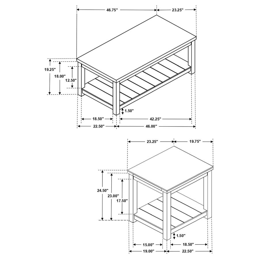 (image for) Colter 3-piece Engineered Wood Coffee Table Set Greige