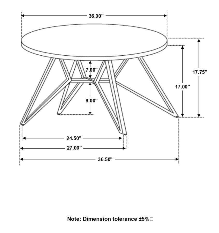 (image for) Hadi Round SmartTop Coffee Table Cement and Gunmetal