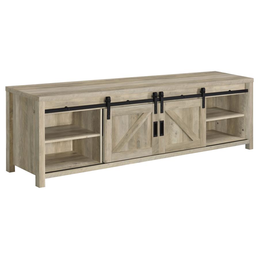 (image for) Madra 2-door Engineered Wood 79" TV Stand Distressed Pine