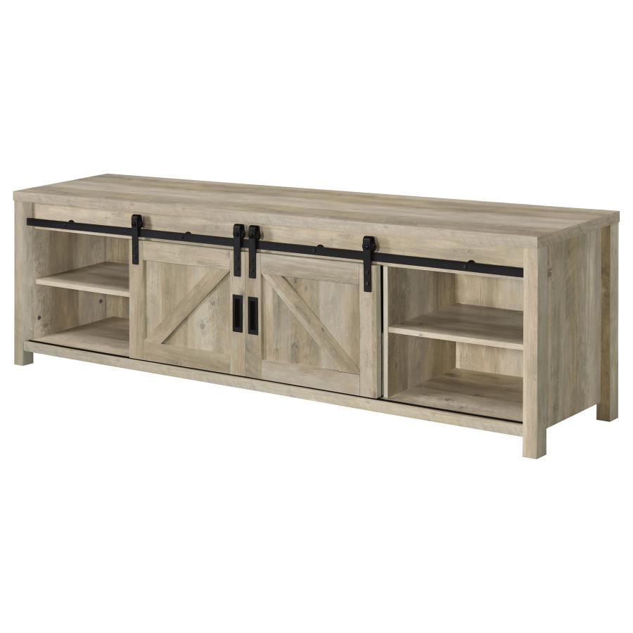 (image for) Madra 2-door Engineered Wood 79" TV Stand Distressed Pine