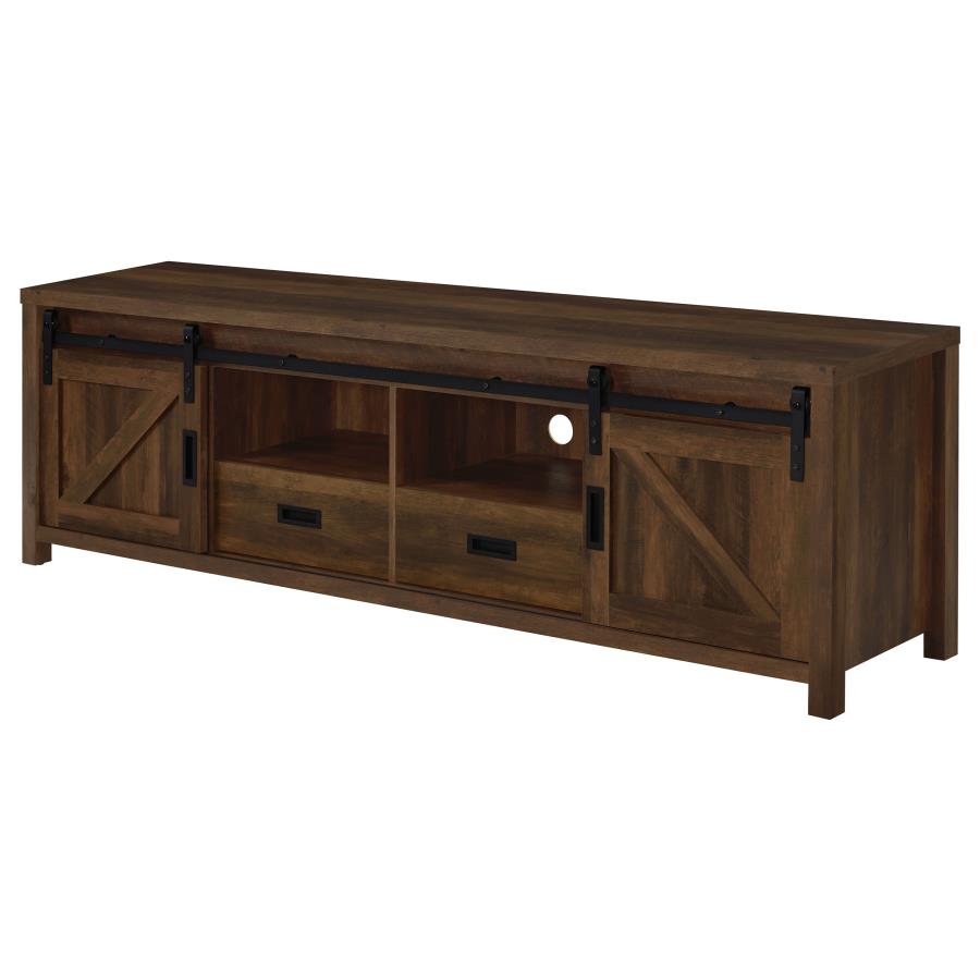 (image for) Madra 2-door Engineered Wood 79" TV Stand Dark Pine