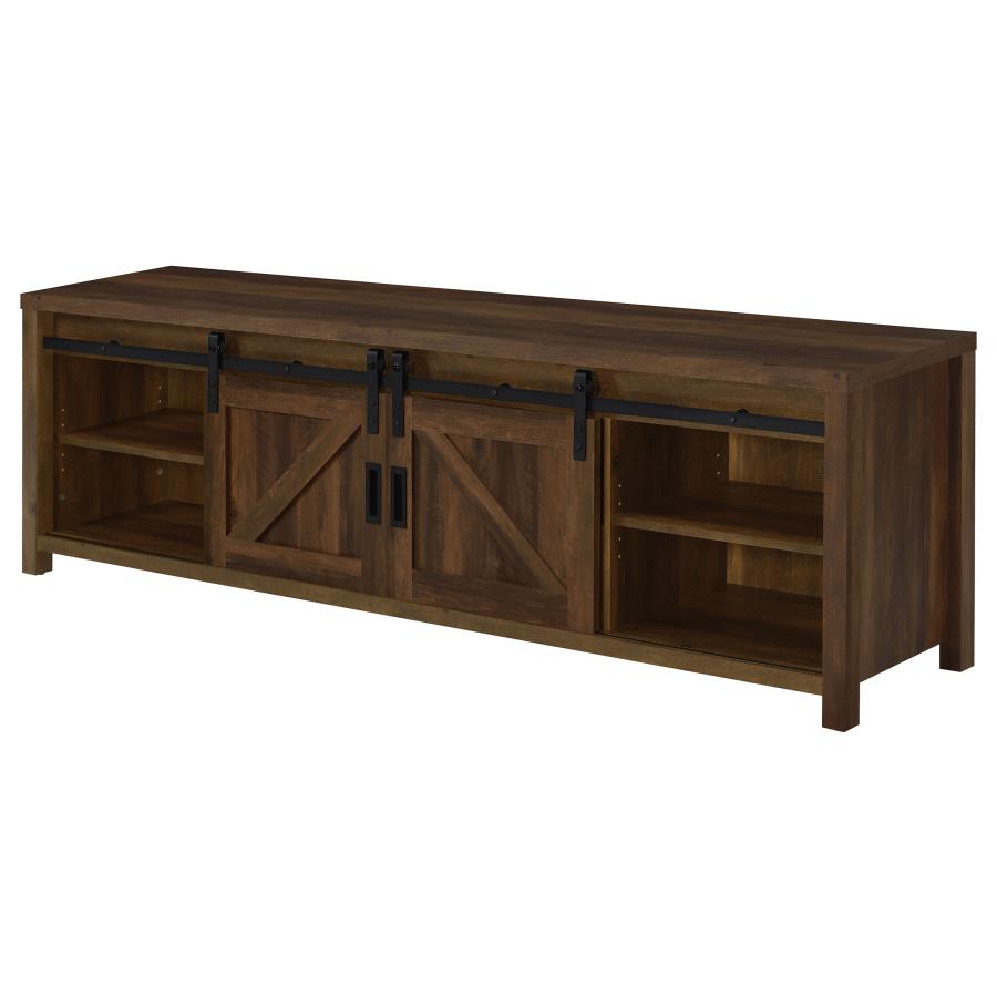 (image for) Madra 2-door Engineered Wood 79" TV Stand Dark Pine