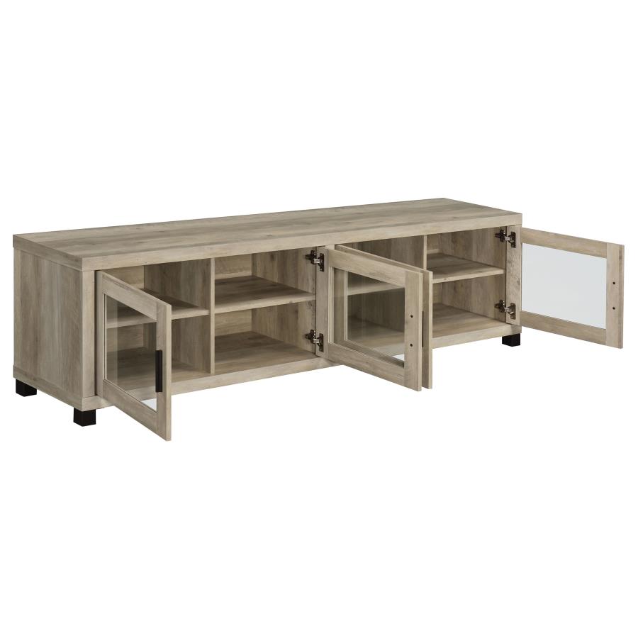 (image for) Sachin 4-door Engineered Wood 79" TV Stand Distressed Pine