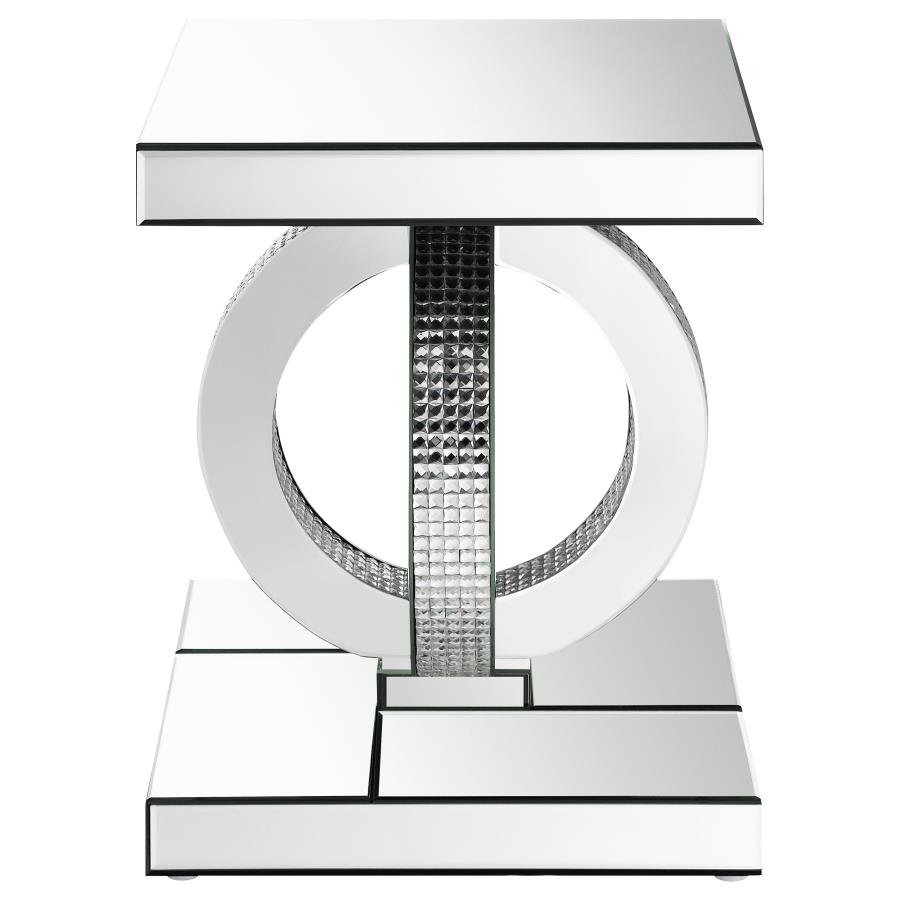 (image for) Breena Rectangular Mirrored Acrylic End Table Silver